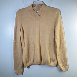 Womens Investments V Neck Cashmere Sweater Peach M Cashmere